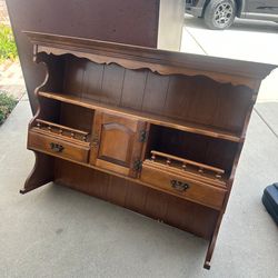 Solid wood maple top half only hutch canonet shelf