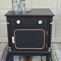 *willing to Negotiate Price* Elegant black and gold bar cart/ liquor cabinet/ nightstand/ end table