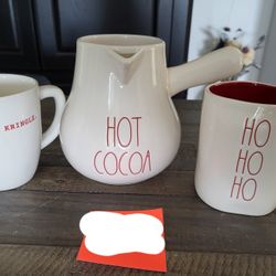 New Rae Dunn Christmas Mugs Hot Cocoa Pot Kris Kringle Ho Ho Ho