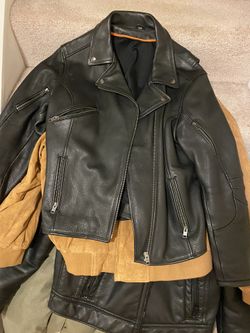 Black Biker Leather Jacket 