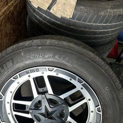 4 Kmc Rockstar 20”x10” Rims And Michelin Defender Ltx m/s Tires For F150