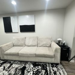 Gray Velvet Sofa 
