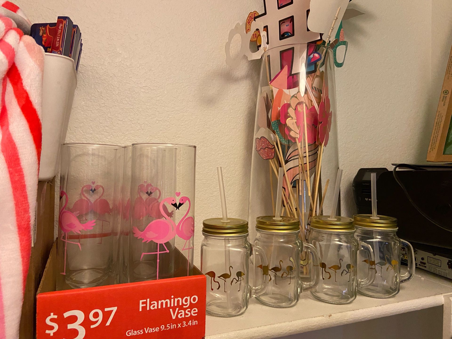 Luau / Flamingo theme party items.