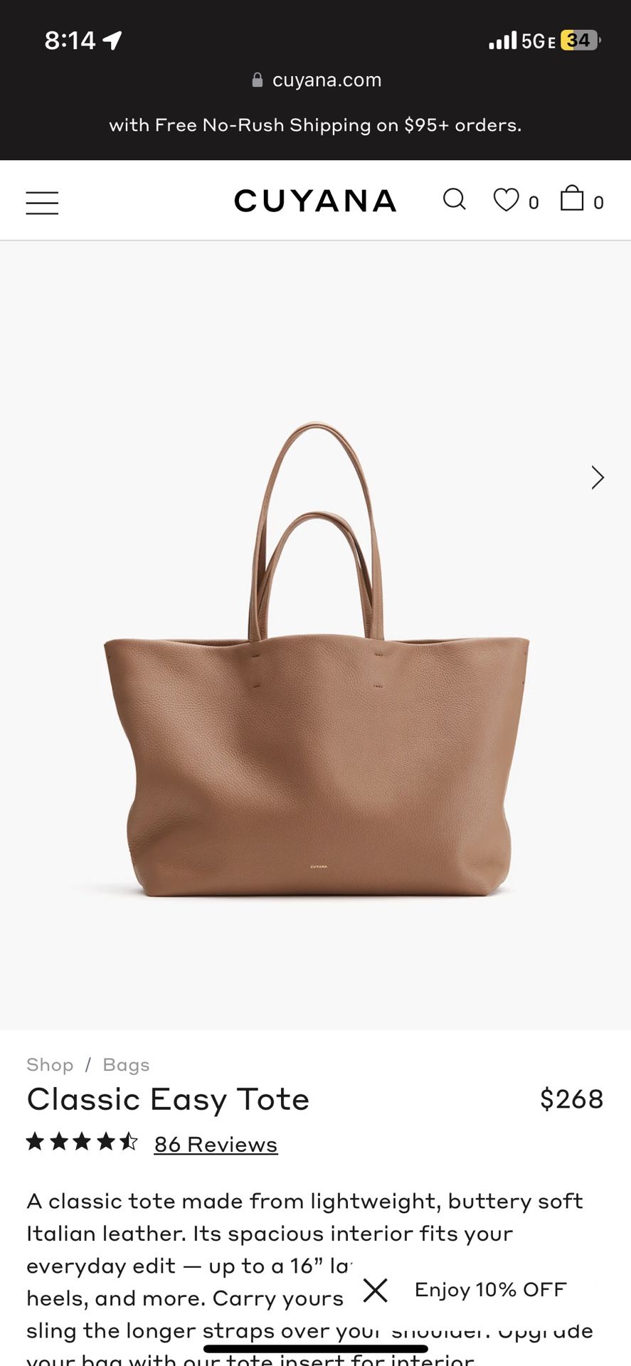 Cuyana Easy Tote Bag 👜 