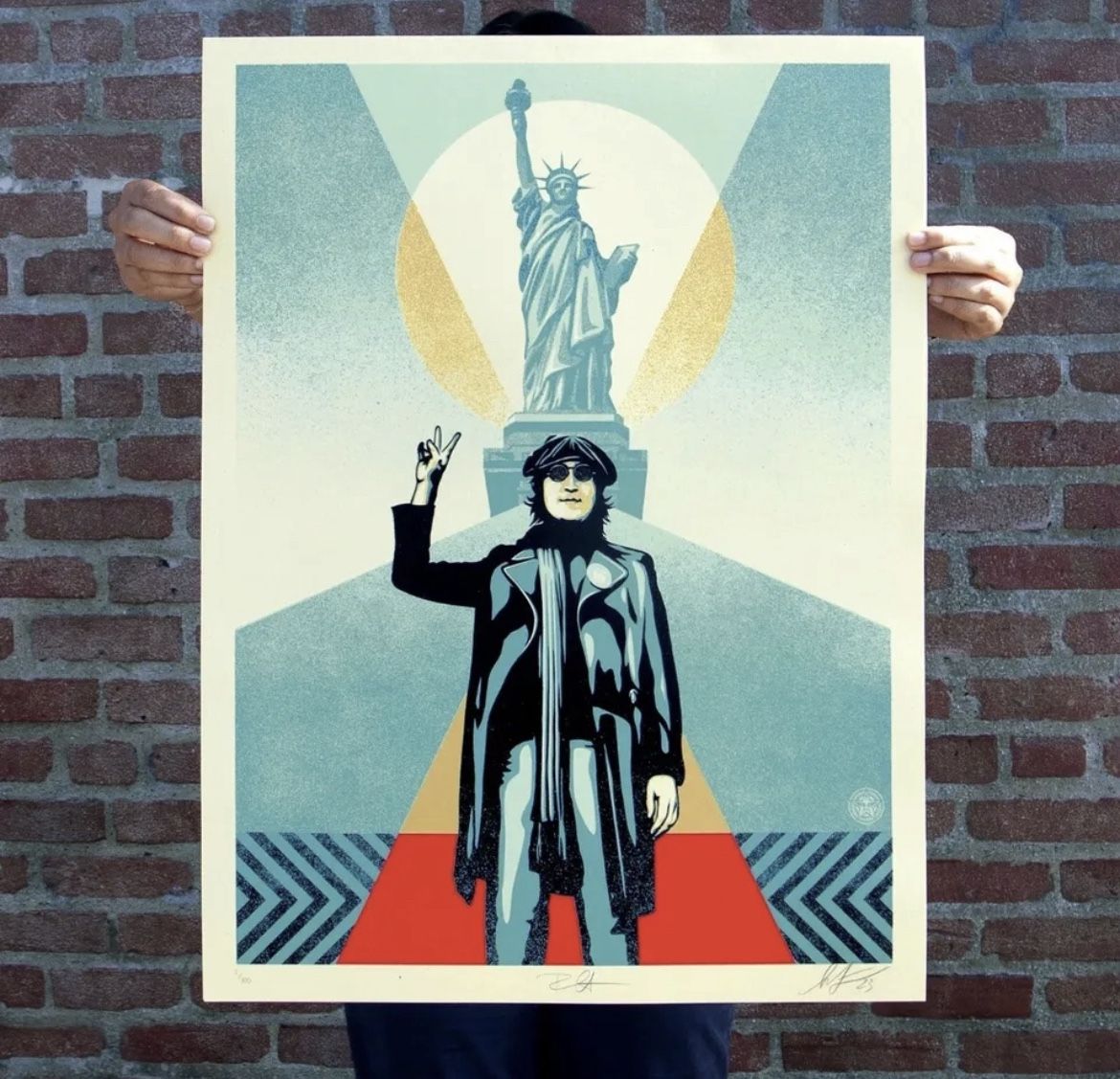 OBEY GIANT John Lennon Peace and Liberty Blue Shepard Fairey Limited 300 Art Print Poster New