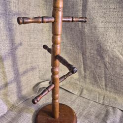 vintage wooden coffee mug holder