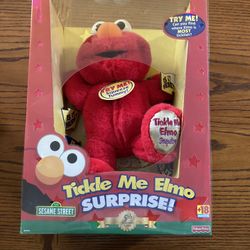 Vintage Red Tickle Me Elmo Surprise Sesame Street 5th Anniversary Fisher Price