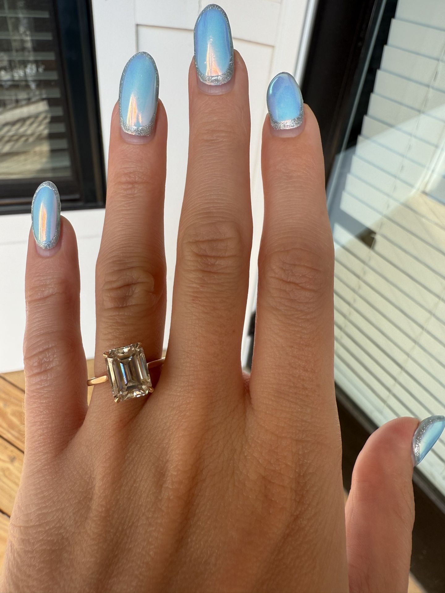 Size 4.5 Emerald Cut Moissanite Ring