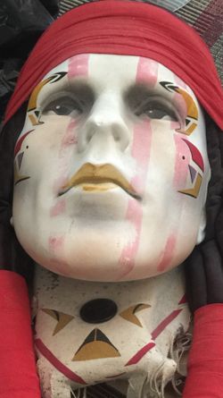 Indian head with hair