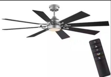 Home Decorators Collection Makenna 60 in. Indoor/Outdoor Galvanized Ceiling Fan with Integrated LED with Light Kit, DC Motor and Remote