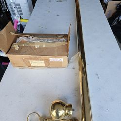 6' Brass Bar footrest with Two Supports