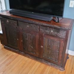 Wood Brown Buffet Table 