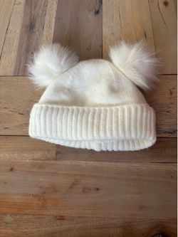 New white baby beanie