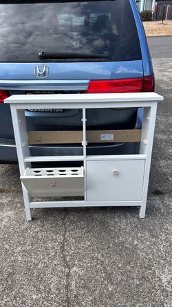 White Storage Cabinet with 4 drawers