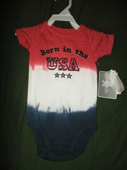 Born in the USA tie dye onesie 12mo