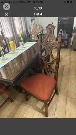 Elegant Solid Wood Dining Table Set with 6 Chair