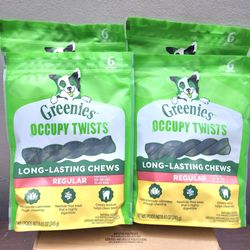 Pack of 24 Greenies Occupy Twists Natural Dog Treats Regular Size Chicken Flavor