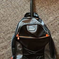 Coleman Rolling Backpack Travel Hiking Bag Telescoping Handle
