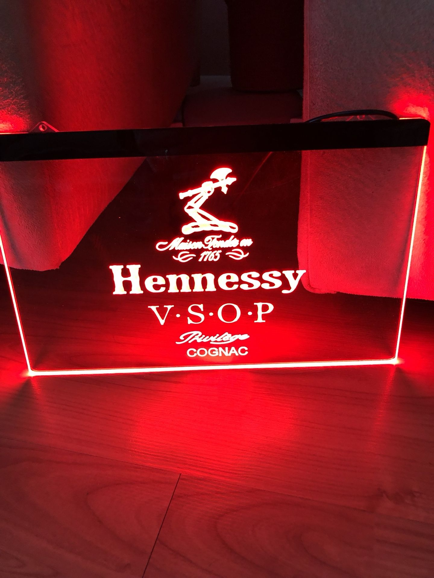 HENNESSY LED NEON RED LIGHT SIGN 8x12