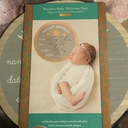 Wooden Baby Welcome Sign 