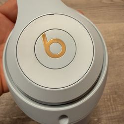 Ice Blue and Gold Beats Studio 3 Wireless Headphones