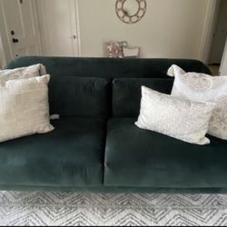 Green velvet couch world market deals