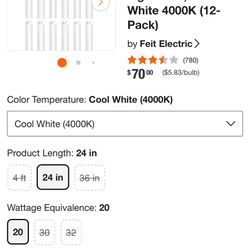 10 Pack 4 Ft LED Direct Replacement T8 F32T8