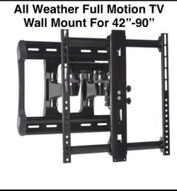 New Other SANUS All-Weather Full-Motion Wall Mount Dual Extension Arms for 42"-90"  Flat-Panel TVs, Extends 20", Black