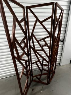 Dark wood room divider