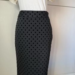 WHBM Gray & Black Polka Dot Pencil Skirt Size 0
