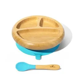 Avanchy Bamboo Toddler Suction Plate + Spoon (New)