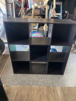 Black book shelf and cube shelf