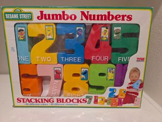 Vintage TYCO Sesame Street Jumbo Plastic Stacking Number Blocks