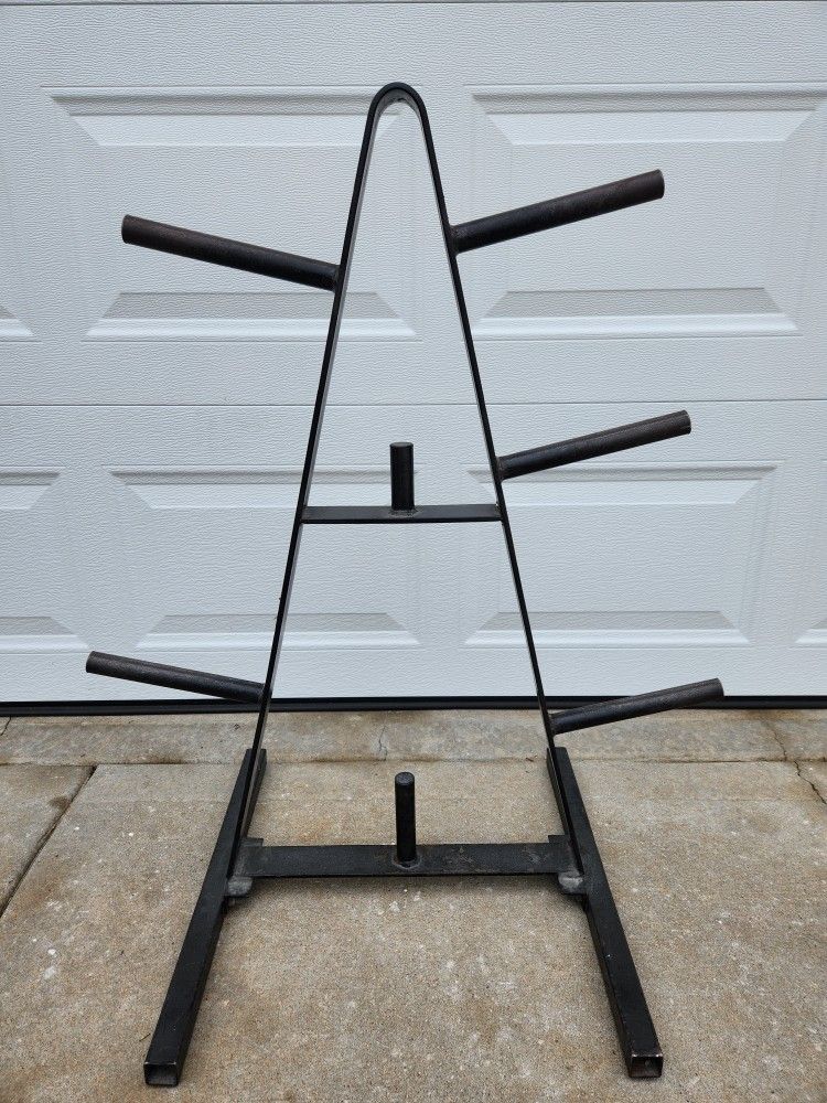 7 Peg Metal Weight Plate Tree Rack Holder
