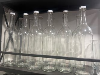 New empty glass bottles