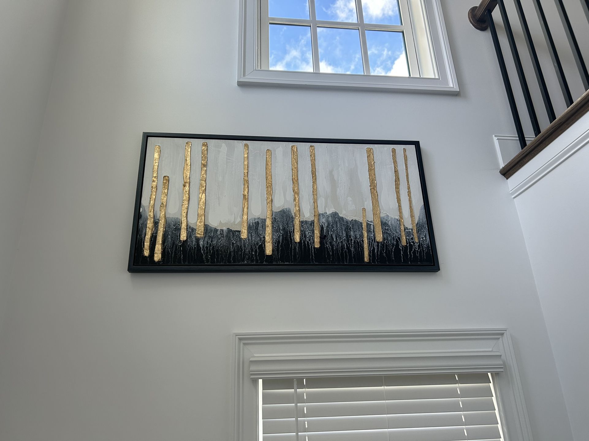 Abstract Art (Gray, Black, White, Gold)