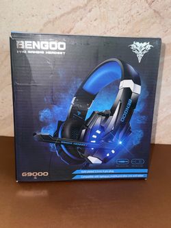 Bengoo G9000 Gaming Headset with Mic & Blue LED – PS4 PS5 Xbox PC