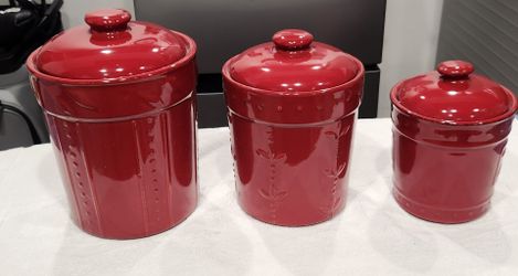 Signature Three Piece Airtight Stonware Canisters