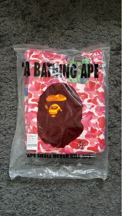 Red and White BAPE Pullover Hoodie – Excellent Condition