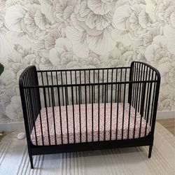 Larkin Black Metal Baby Crib