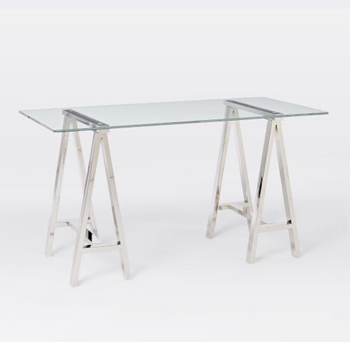 West Elm Cross Base Glass Desk