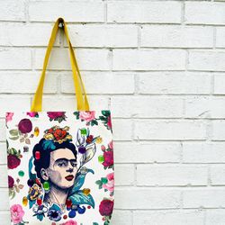 New Shoulder Tote Bag Embellished Frida Kahlo Art