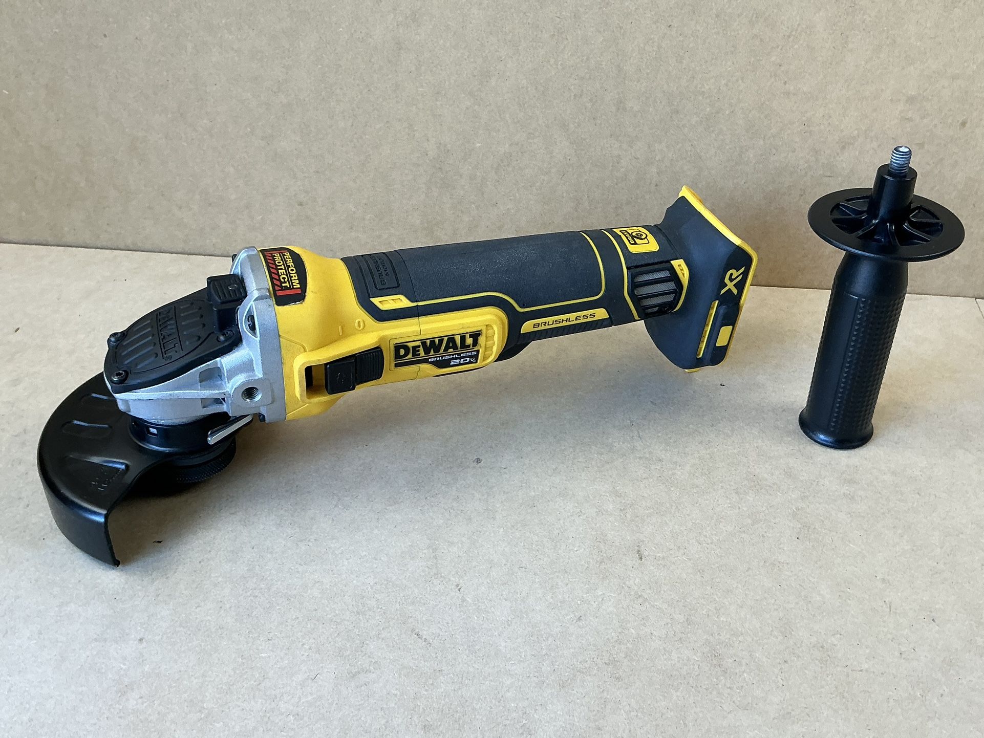 DEWALT DCG405 20V MAX XR Cordless Brushless 4.5 in. Slide Switch Angle Grinder with Kickback Brake