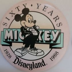 Vintage Mickey's 60th Birthday DLR 1 Disney Button Pin 14020