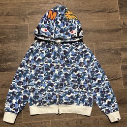 NWT BAPE Hoodie – Blue – Authentic & Brand New Size Small.