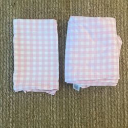 Pottery Barn Kids Twin Duvet & Sham - Pink Gingham