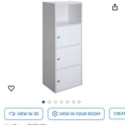 White Cabinet Shelf Unit