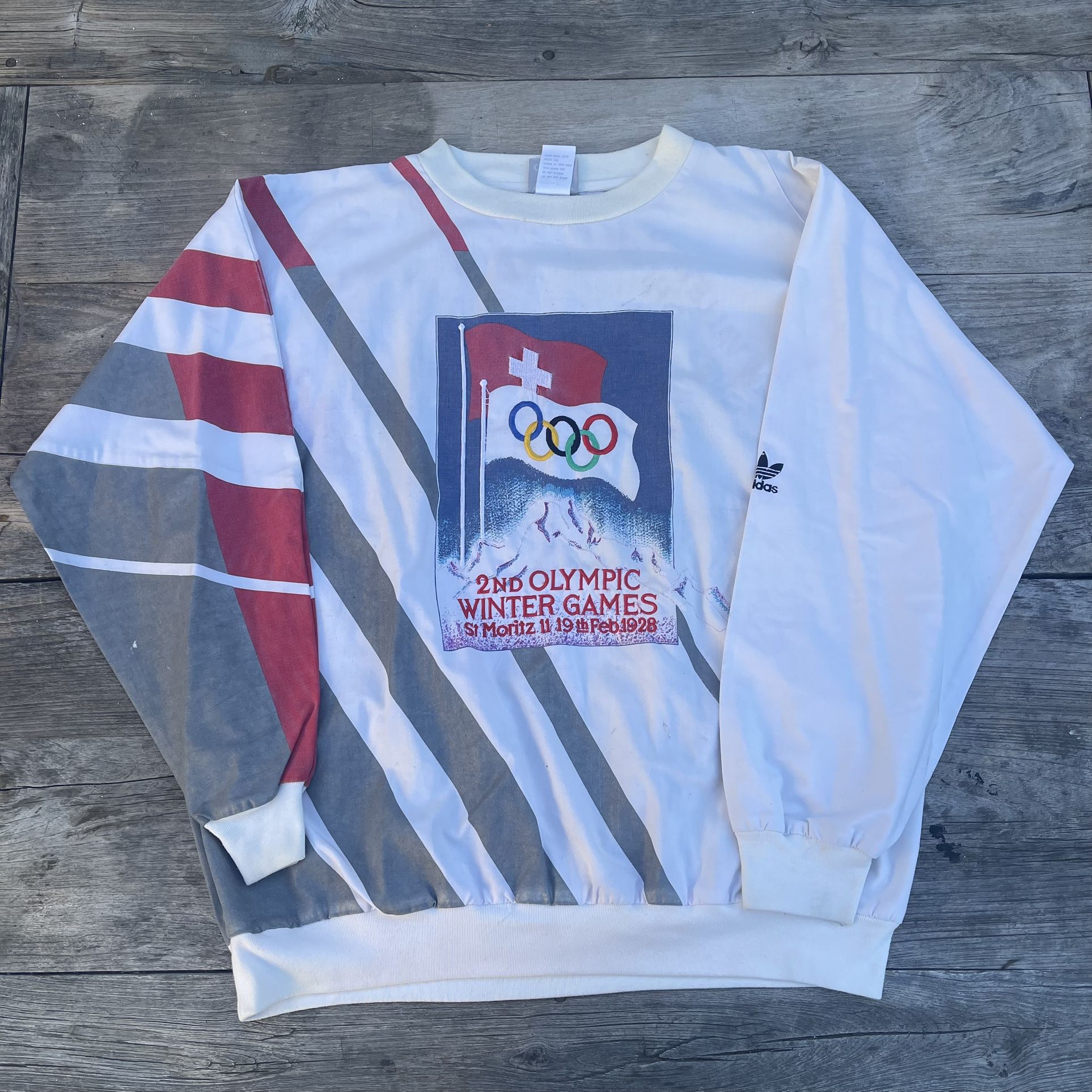 80s Adidas 1928 Olympic Winter Games Crewneck Size XL