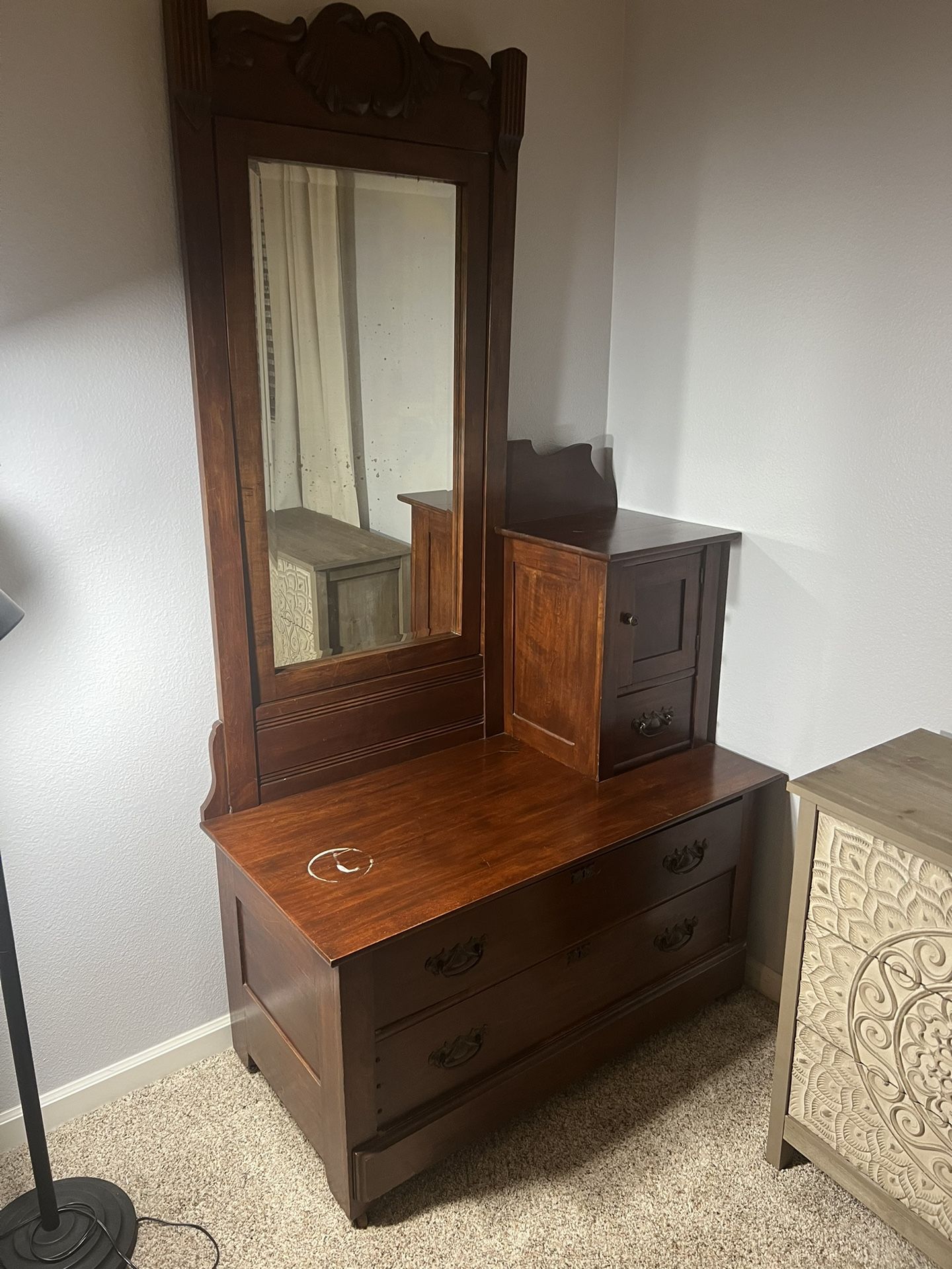 Antique Vanity Dresser w/ Mirror