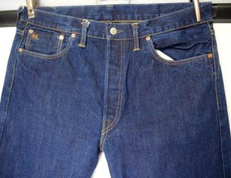 RRL Ralph Lauren Jeans Mens 36x34 USA Straight Leg Rinse Dark Denim Cut 20696